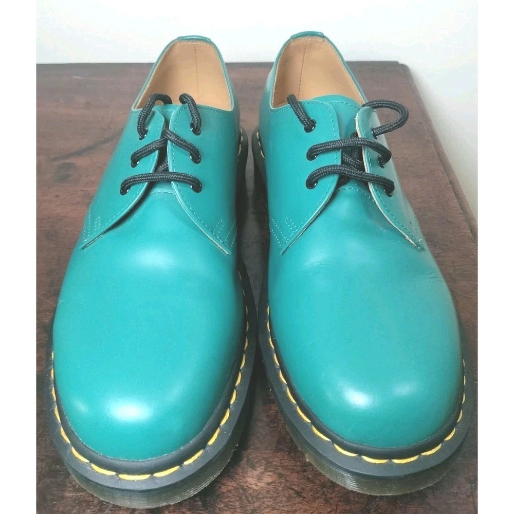 Dr. Martens 1461 3-Eye Leather Shoes Discontinued Teal Green Size Men 8 Women 9